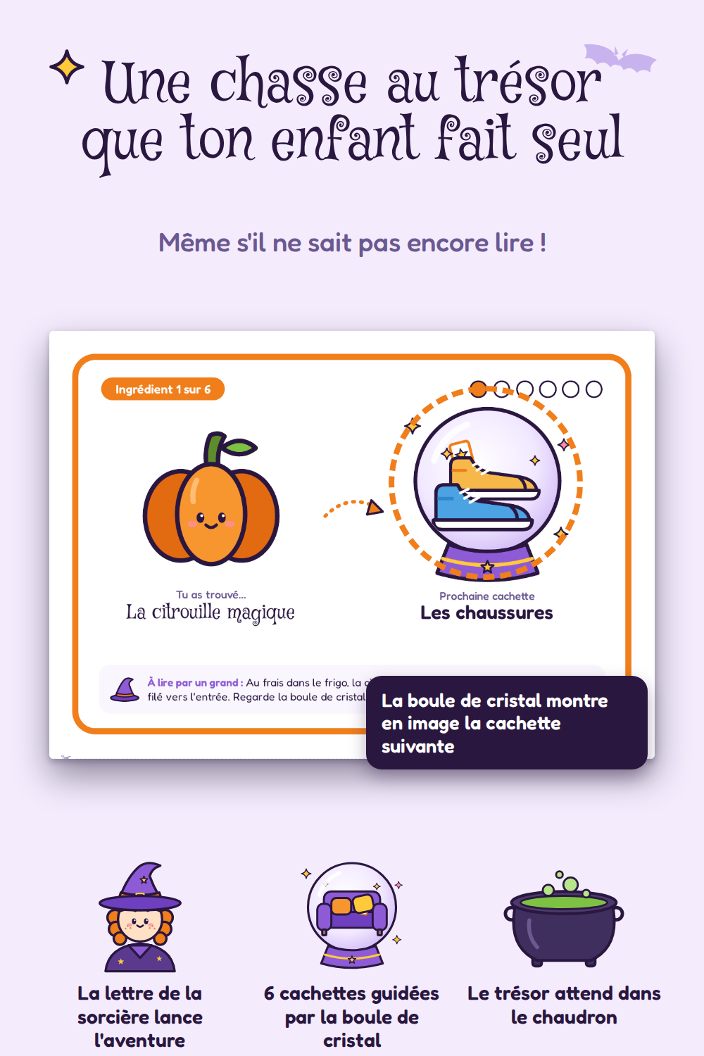 La potion perdue de Mirabelle – Chasse au trésor d'Halloween à imprimer, 4-6 ans (version française)
